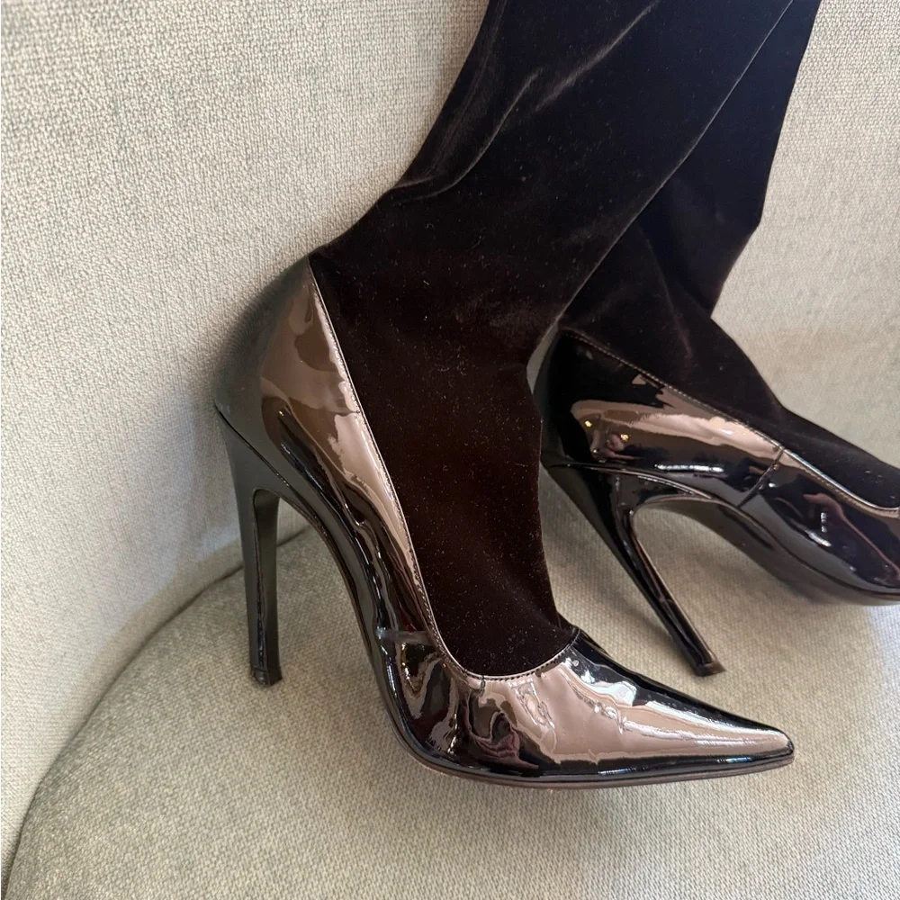 Balenciaga Velvet Thigh High Boots 37 Black - Picture 6 of 17